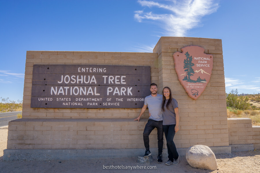 Best Hotels Anywhere team at Joshua Tree National Park entrance sign