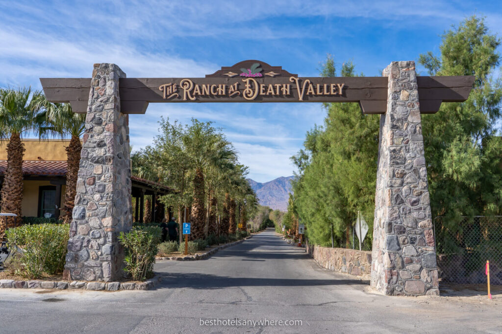 The Ranch at Death Valley hotel arched entrance sign