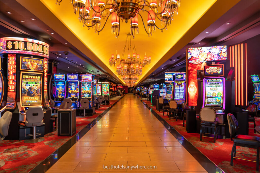 Cromwell casino with slot machines and bright lights