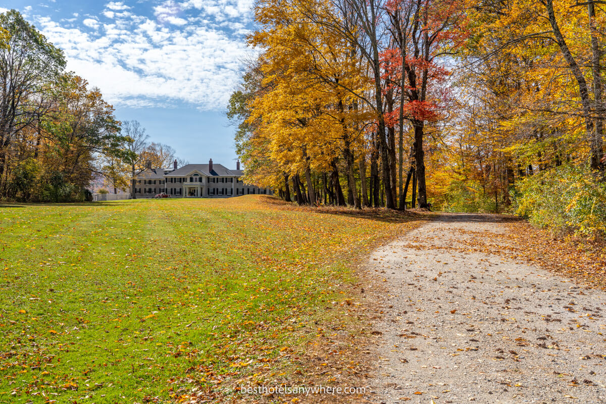 Hildene Lincoln family home on a sunny day in fall