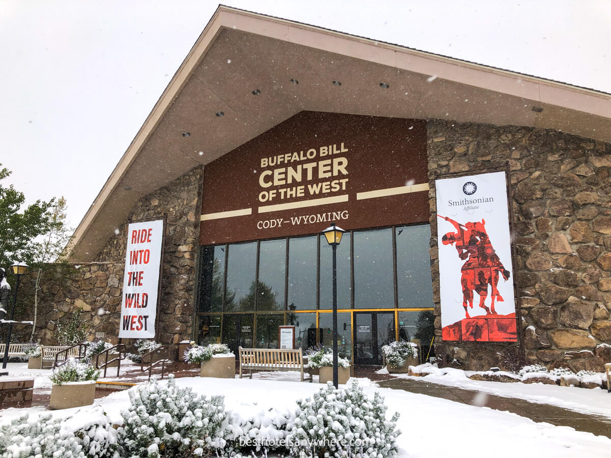 Buffalo Bill Center Museum of the West in Cody Wyoming on a snow day