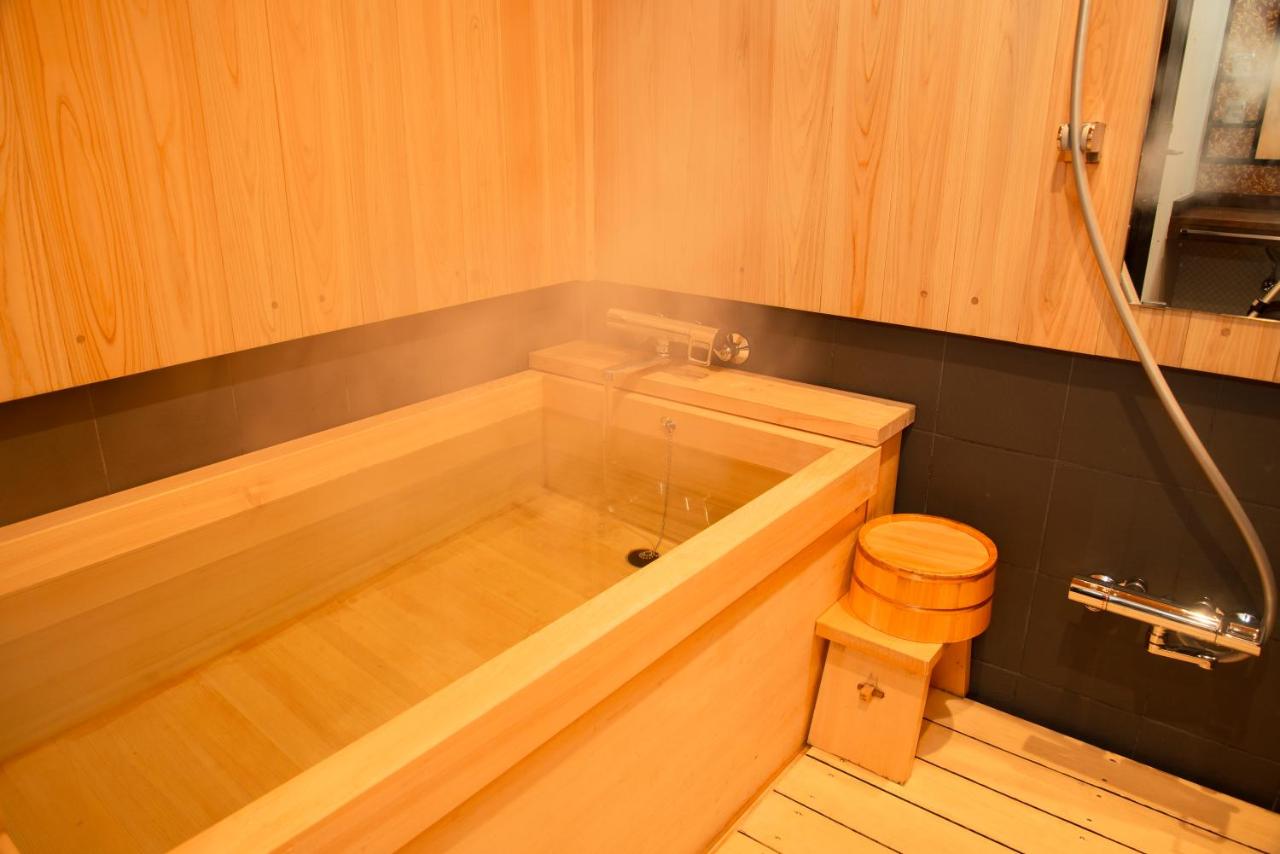 Cypress wood bath tub at a hotel in Kyoto